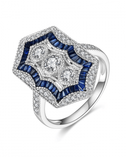 SAPPHIRE DIAMOND RING (TR4169)