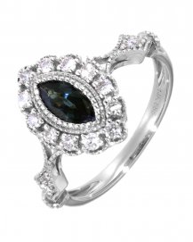 MARQUISE SAPPHIRE DIAMOND RING (TR4198)