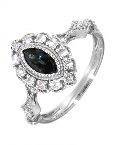 MARQUISE SAPPHIRE DIAMOND RING (TR4198)