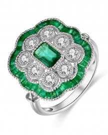 EMERALD CUT DIAMOND RING (TR4199)