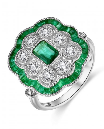 EMERALD CUT DIAMOND RING (TR4199)