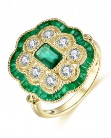 EMERALD CUT DIAMOND RING (TR4199)