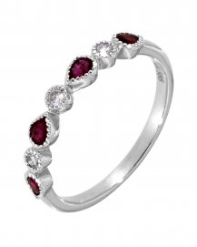 PEAR COLORED STONE DIAMOND BAND (TR4256)