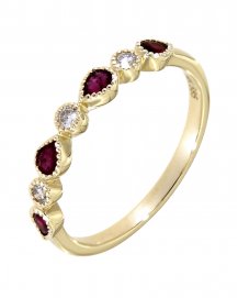 PEAR COLORED STONE DIAMOND BAND (TR4256)