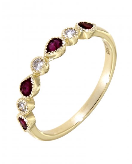 PEAR COLORED STONE DIAMOND BAND (TR4256)