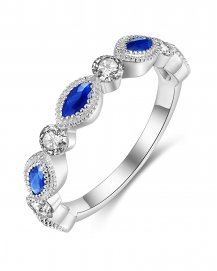 MARQUISE SAPPHIRE DIAMOND BAND (TR4260)