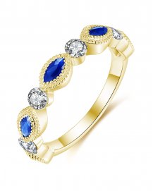 MARQUISE SAPPHIRE DIAMOND BAND (TR4260)