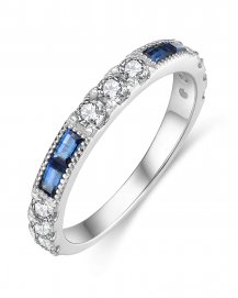 BAGUETTE SAPPHIRE DIAMOND BAND  (TR4289)