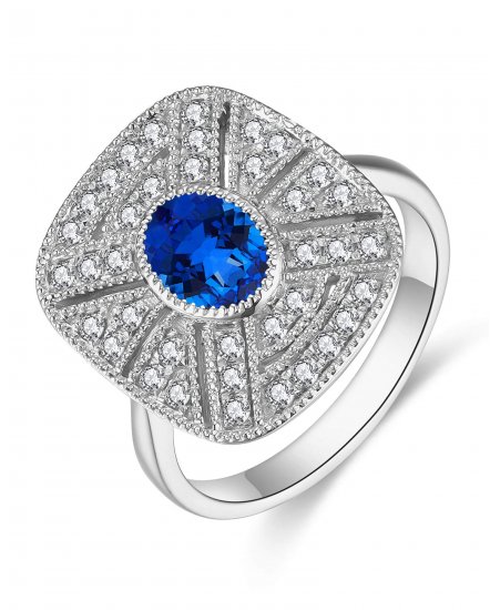 OVAL SAPPHIRE DIAMOND RING (TR4330)