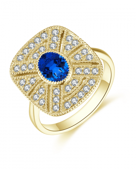 OVAL SAPPHIRE DIAMOND RING (TR4330)