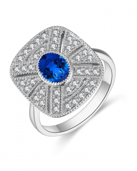 OVAL SAPPHIRE DIAMOND RING (TR4330)