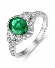 OVAL EMERALD DIAMOND RING (TR4403)