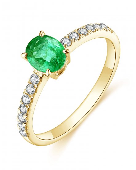 OVAL EMERALD DIAMOND RING (TR4410)