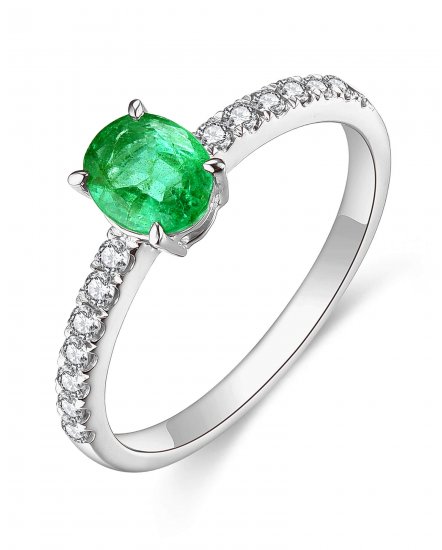 OVAL EMERALD DIAMOND RING (TR4410)