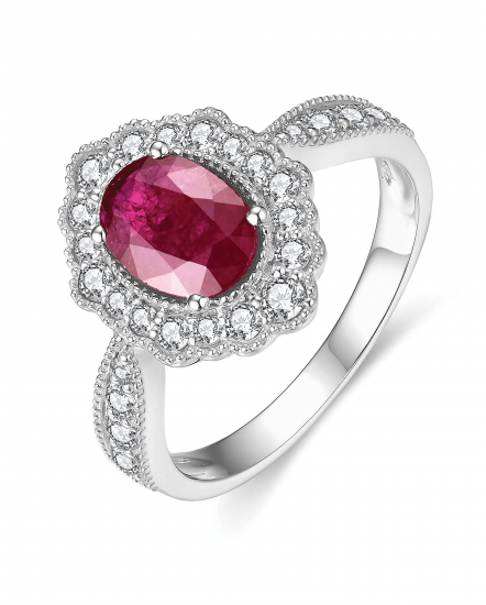 OVAL RUBY DIAMOND RING (TR4411)