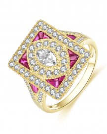 MARQUISE STYLE RUBY DIAMOND RING (TR4434)