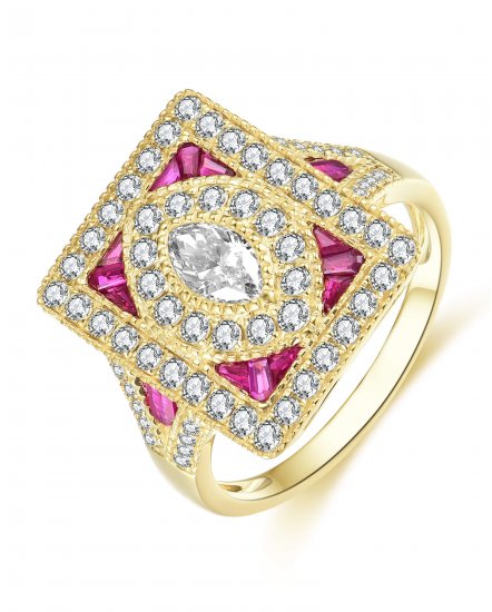 MARQUISE STYLE RUBY DIAMOND RING (TR4434)