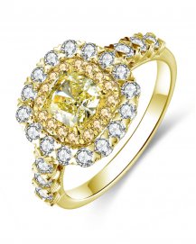 MULTI TONE CUSHION DIAMOND ENGAGEMENT RING (TR4456)