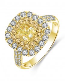 MULTI TONE CUSHION DIAMOND ENGAGEMENT RING (TR4457)