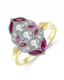 MARQUISE RUBY DIAMOND RING (TR4460)