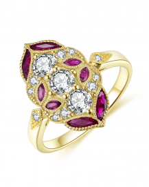 MARQUISE RUBY DIAMOND RING (TR4460)