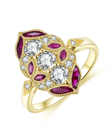 MARQUISE RUBY DIAMOND RING (TR4460)