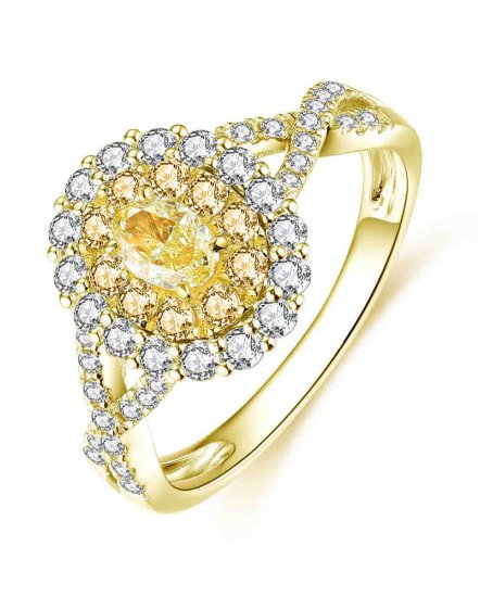 MULTI TONE OVAL DIAMOND ENGAGEMENT RING (TR4477)