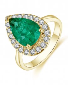 PEAR EMERALD DIAMOND RING (TR4486)