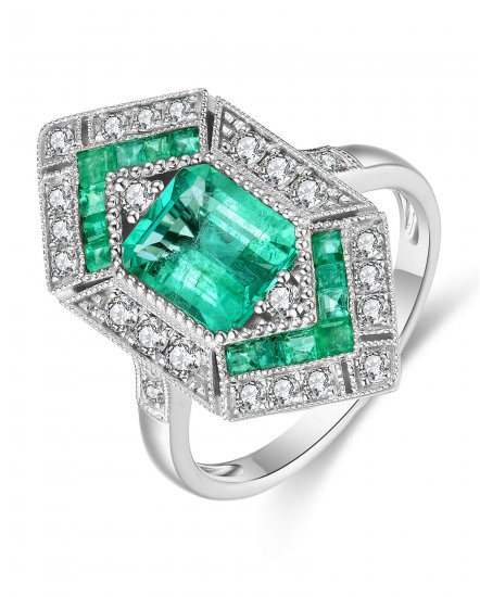 EMERALD CUT DIAMOND RING (TR4488)