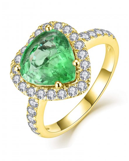 TRIANGLE EMERALD DIAMOND RING (TR4560)