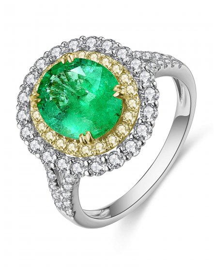 OVAL EMERALD DIAMOND RING (TR4565)