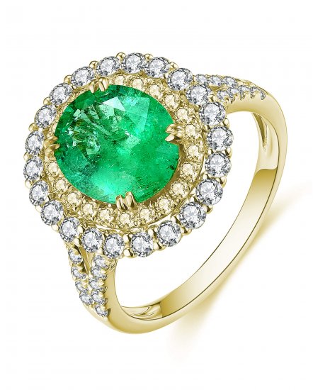 OVAL EMERALD DIAMOND RING (TR4565)