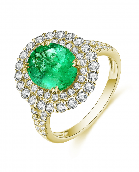 OVAL EMERALD DIAMOND RING (TR4565)