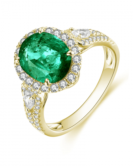 OVAL EMERALD DIAMOND RING (TR4567)