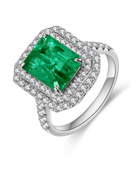 EMERALD CUT DIAMOND RING (TR4593)