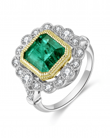 EMERALD CUT DIAMOND RING (TR4594)
