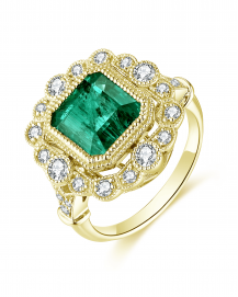 EMERALD CUT DIAMOND RING (TR4594)