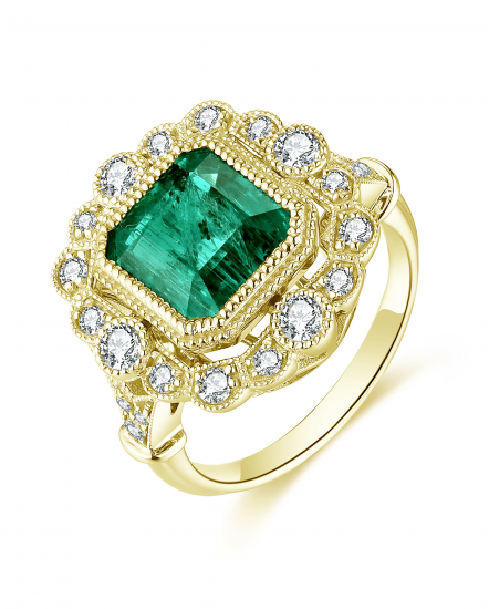 EMERALD CUT DIAMOND RING (TR4594)