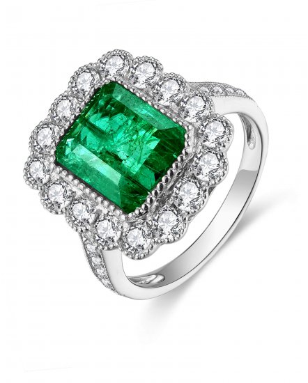 EMERALD CUT DIAMOND RING (TR4595)