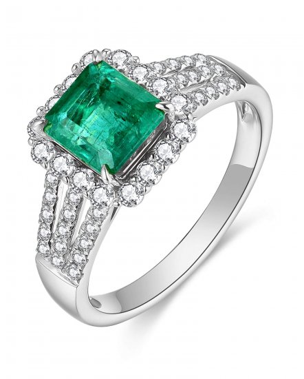 EMERALD CUT DIAMOND RING (TR4598)