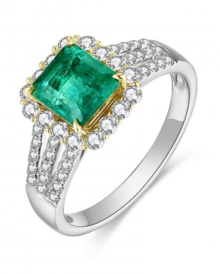 EMERALD CUT DIAMOND RING (TR4598)