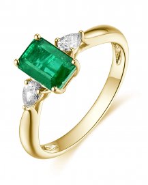 EMERALD CUT DIAMOND RING (TR4599)