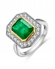 EMERALD CUT DIAMOND RING (TR4601)