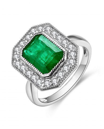 EMERALD CUT DIAMOND RING (TR4601)
