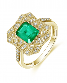 EMERALD CUT DIAMOND RING (TR4608)