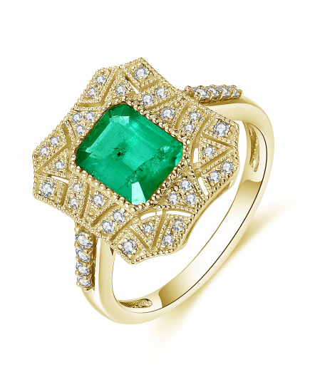 EMERALD CUT DIAMOND RING (TR4608)