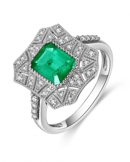 EMERALD CUT DIAMOND RING (TR4608)