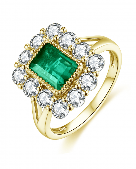 EMERALD CUT DIAMOND RING (TR4609)