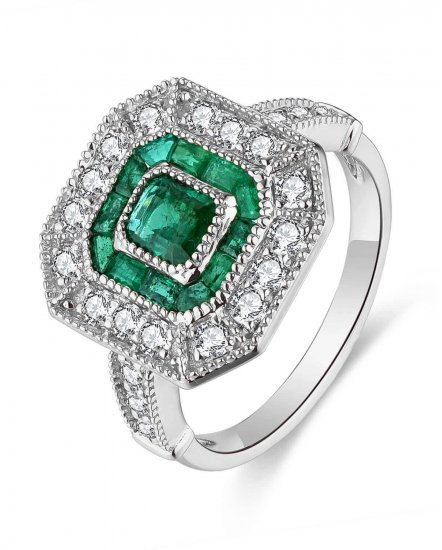 EMERALD CUT DIAMOND RING (TR4613)