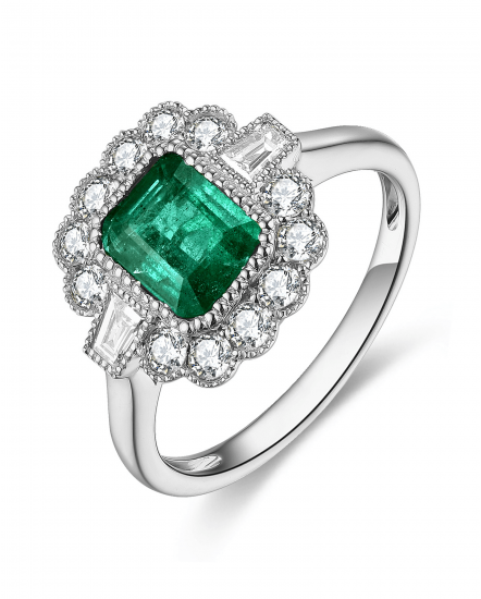 EMERALD CUT DIAMOND RING (TR4615)